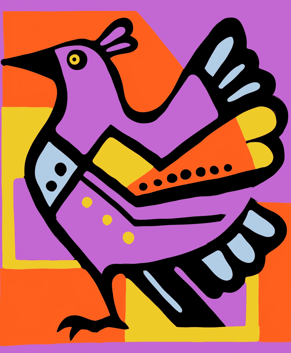 Bird Show original repeating artwork