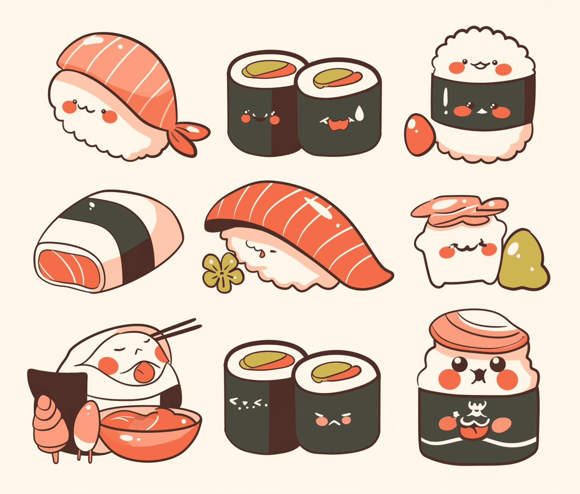 Sushi Dash original repeating artwork