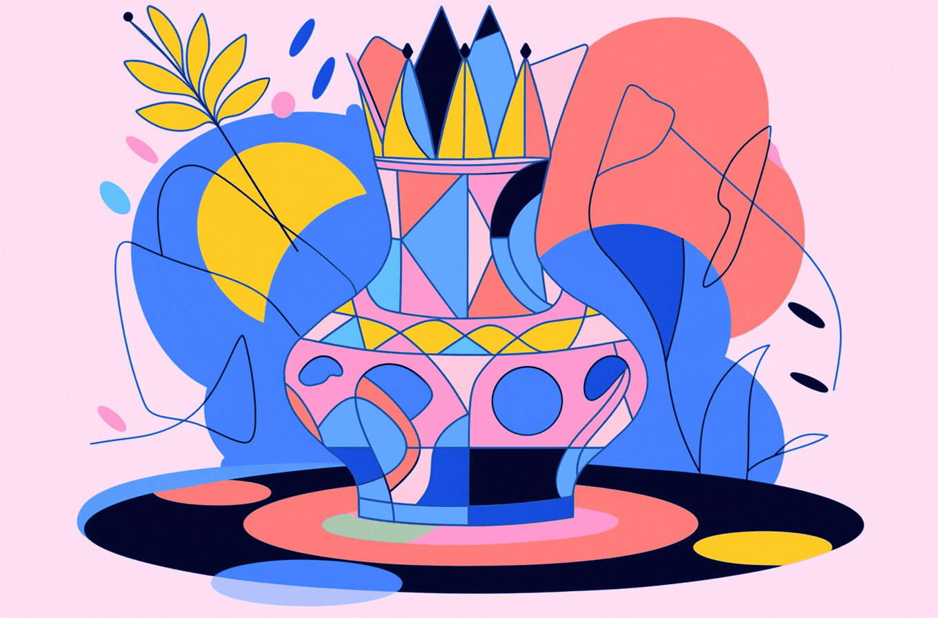 Vase Glow original repeating artwork