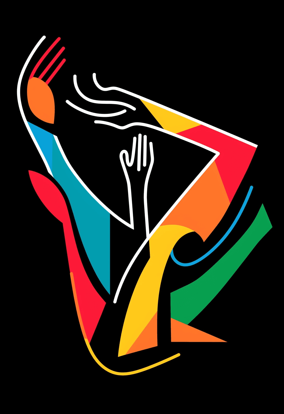 Hand Show original repeating artwork