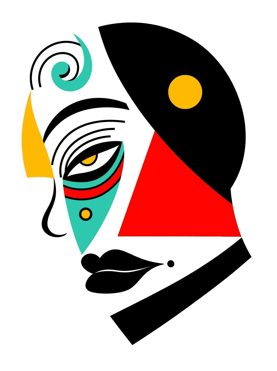 Face Moonlit original repeating artwork