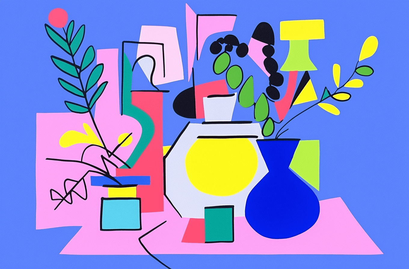 Vase Pastel original repeating artwork