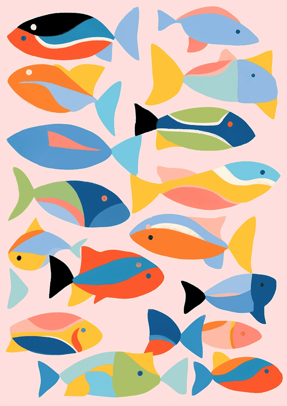 Fish Zoom original repeating artwork