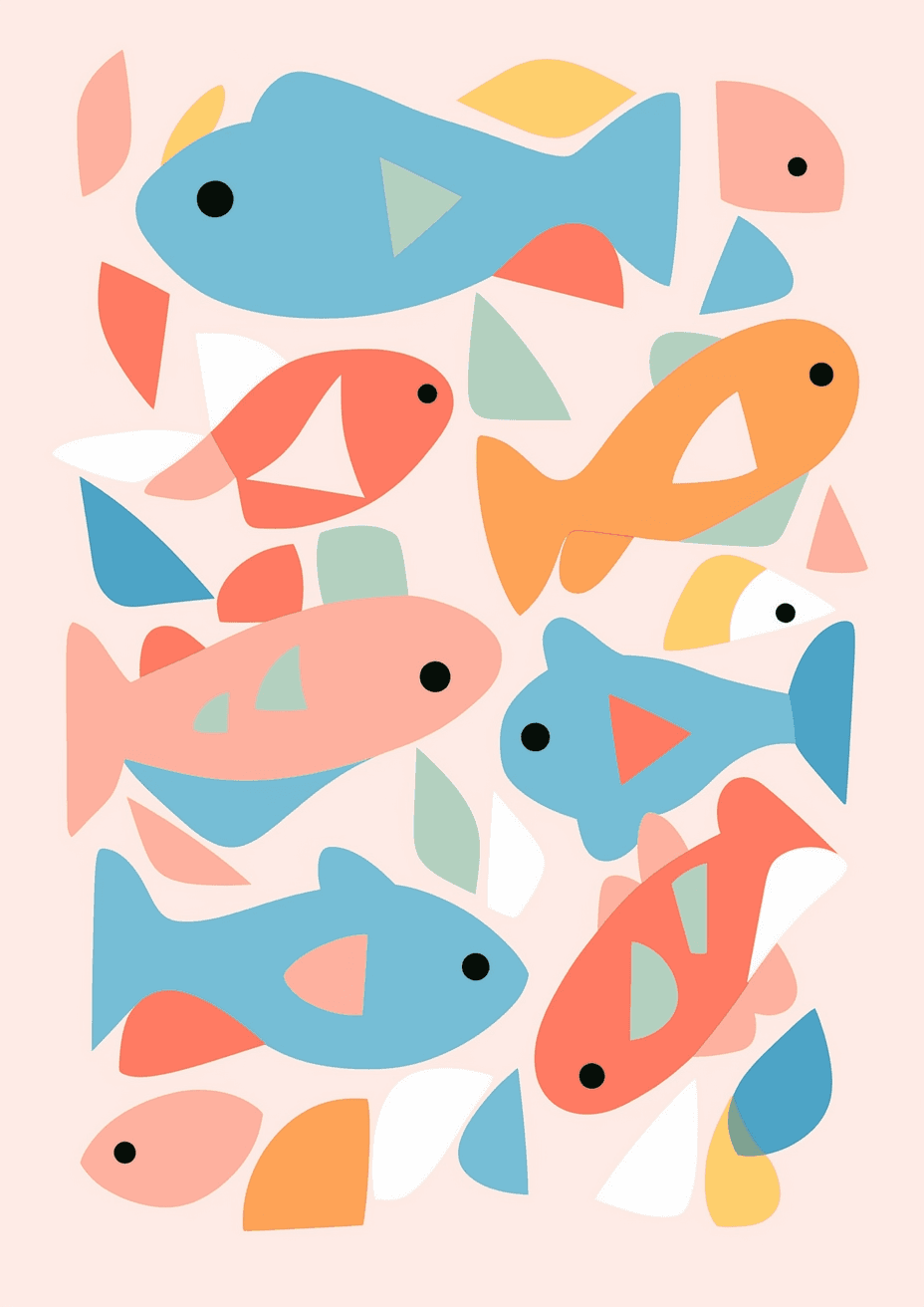 Fish original repeating artwork