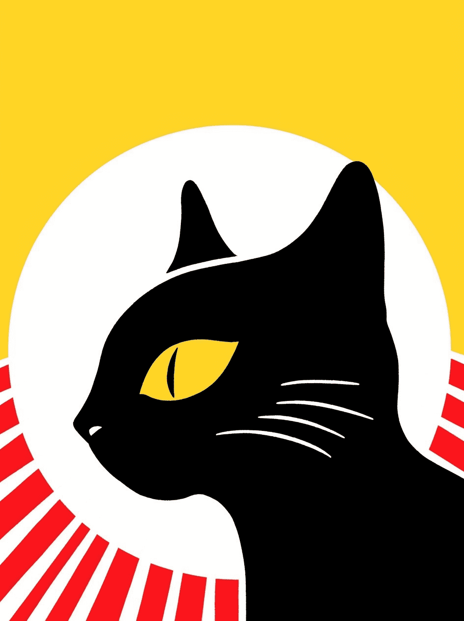 Cat Slide original repeating artwork