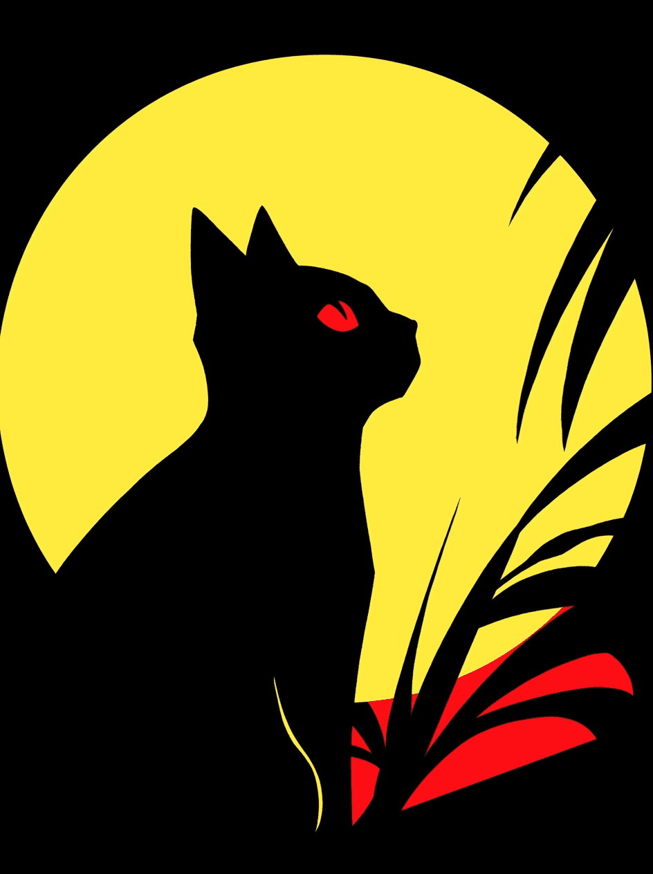 Cat Evening original repeating artwork