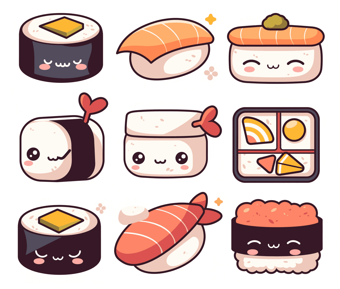 Sushi Picnic original repeating artwork