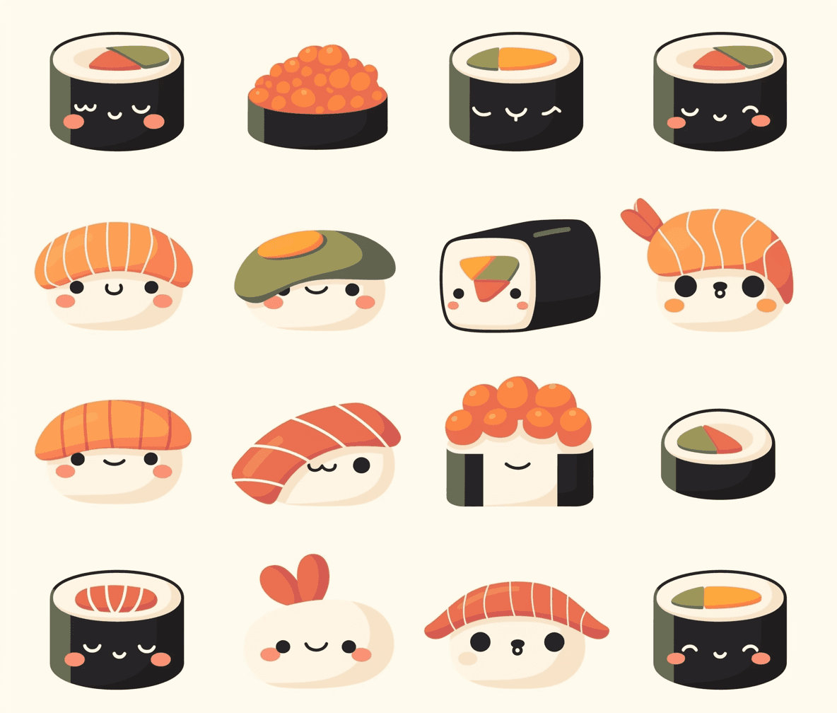 Sushi Neon original repeating artwork