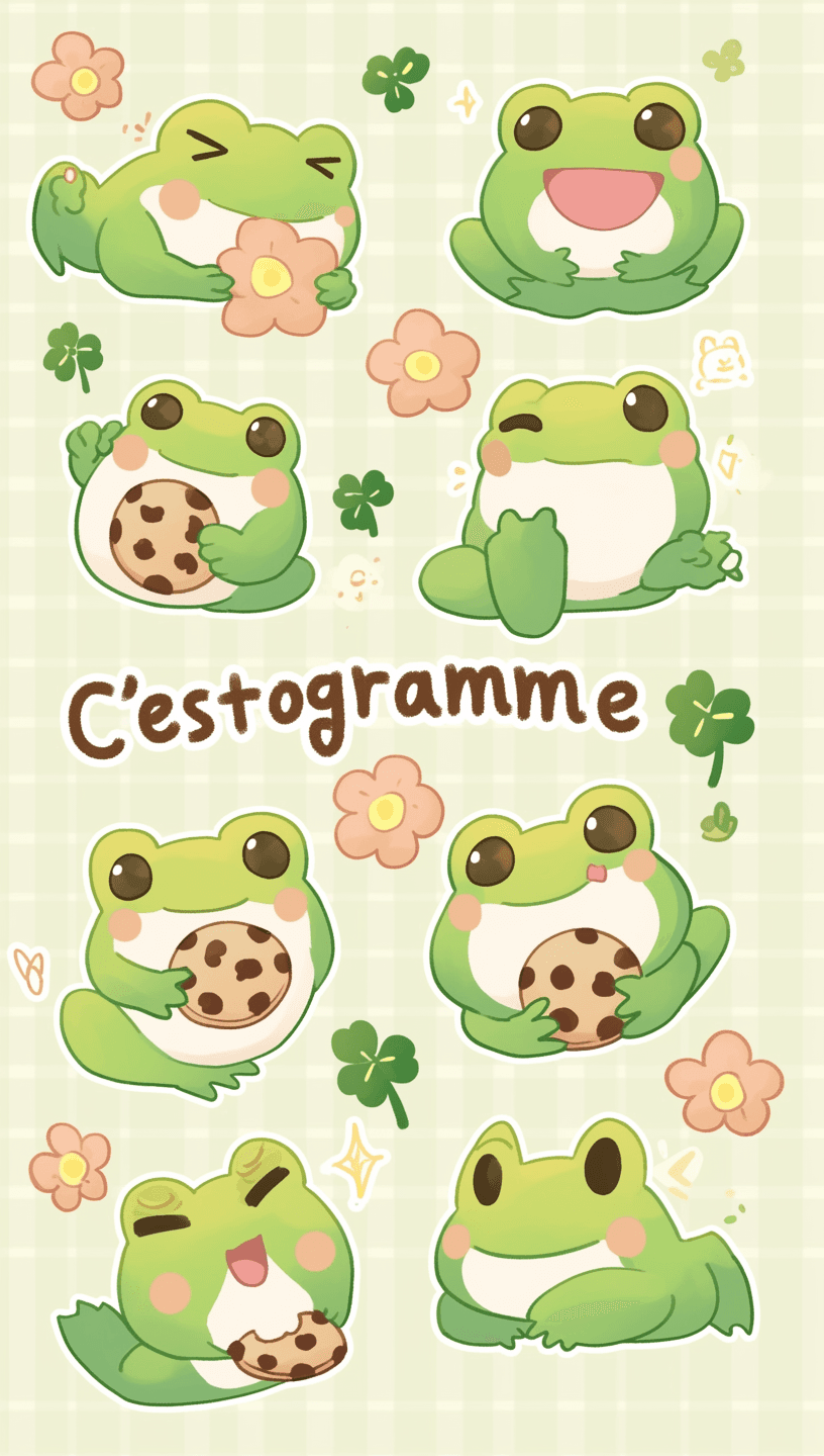 Frog Bop original repeating artwork