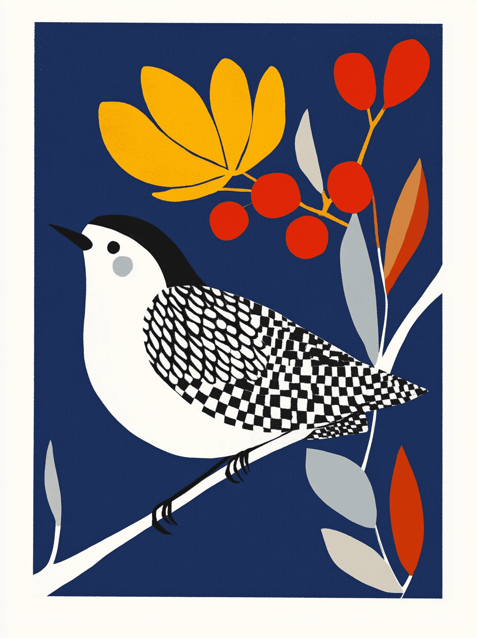 Bird Duo original repeating artwork