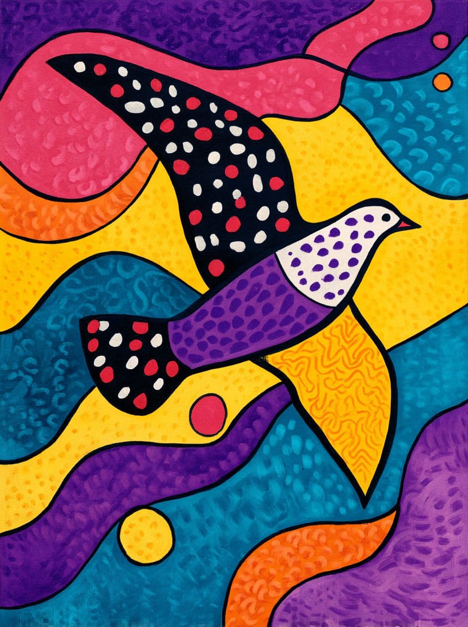 Bird Bop original repeating artwork