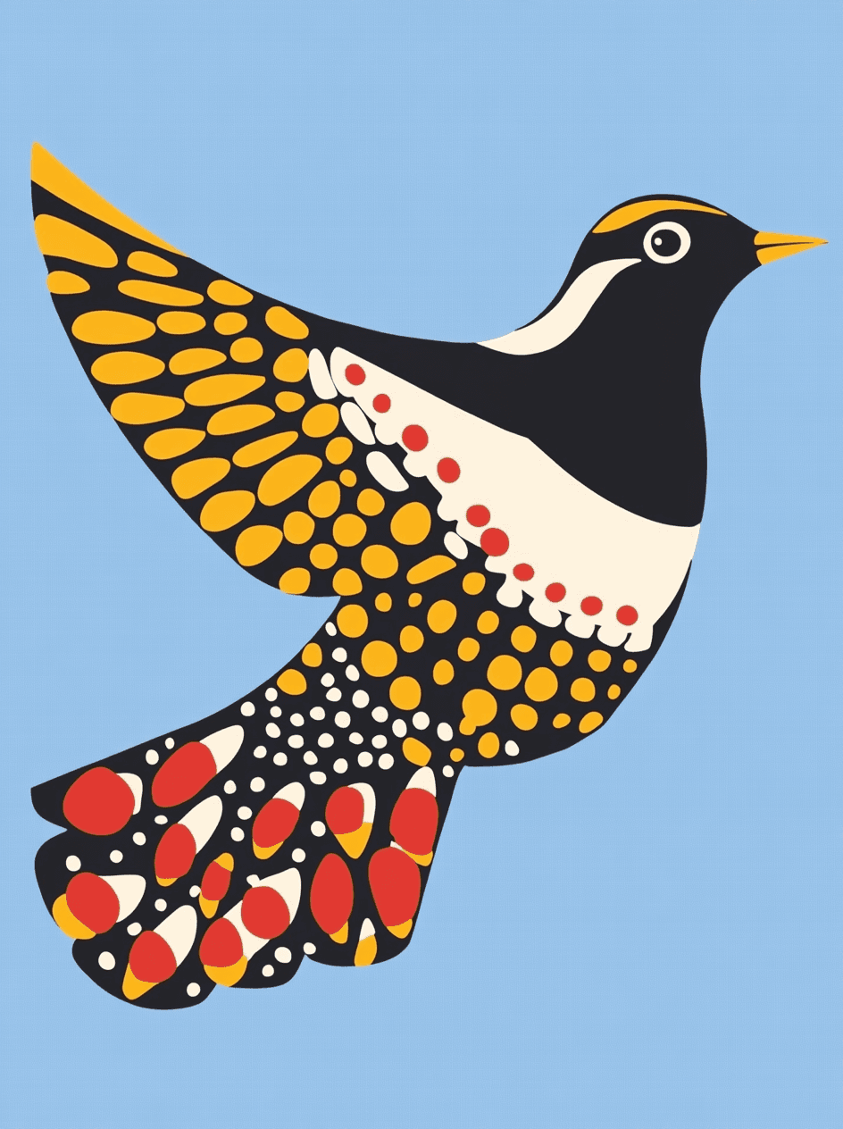 Bird Picnic original repeating artwork