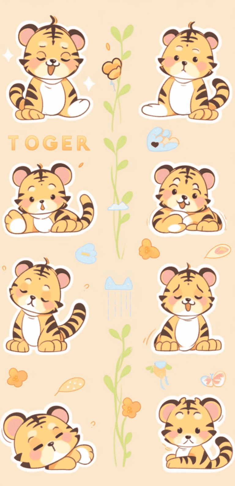 Tiger Shade original repeating artwork