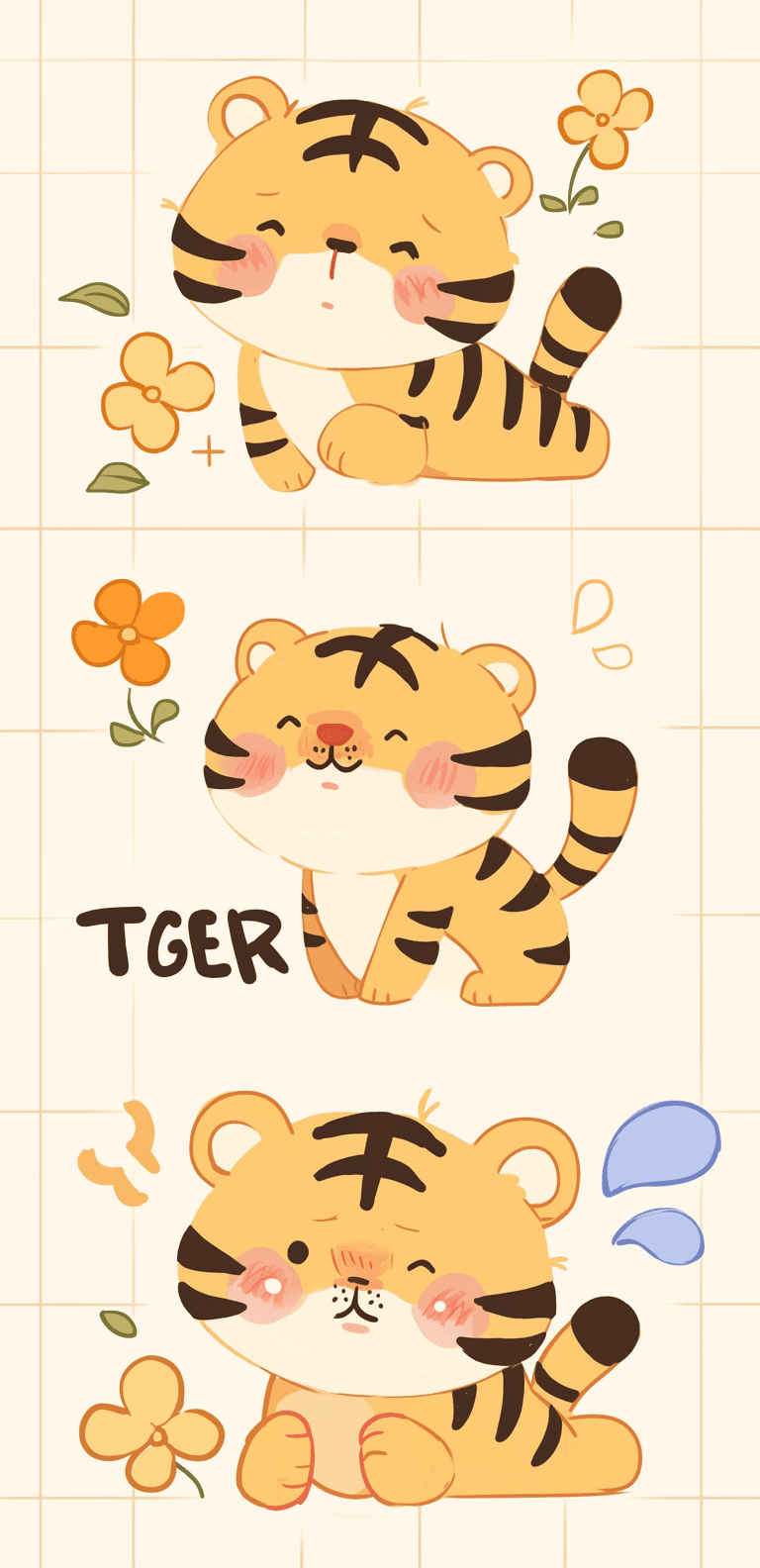 Tiger Duo original repeating artwork