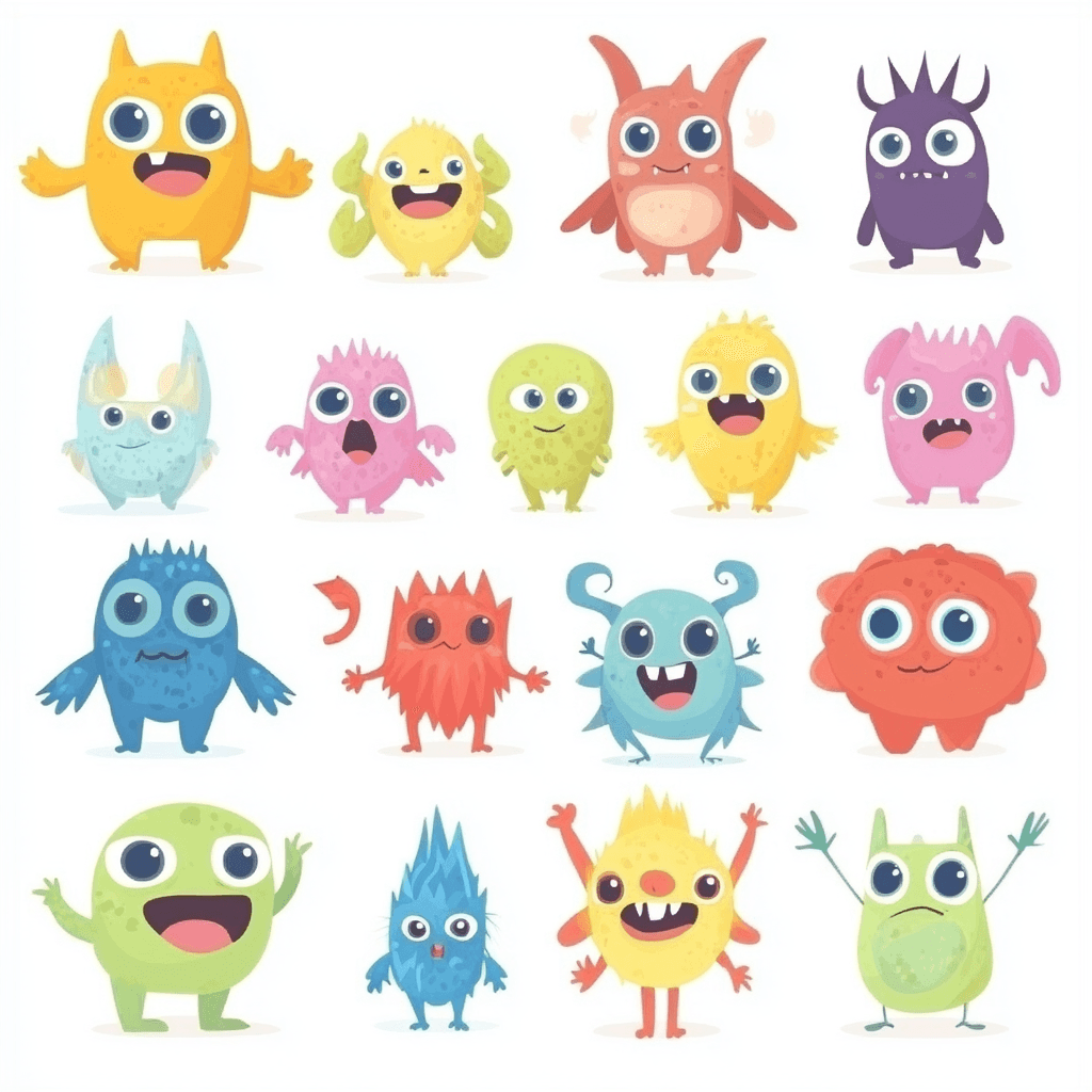 Cartoon Monster Squad original repeating artwork