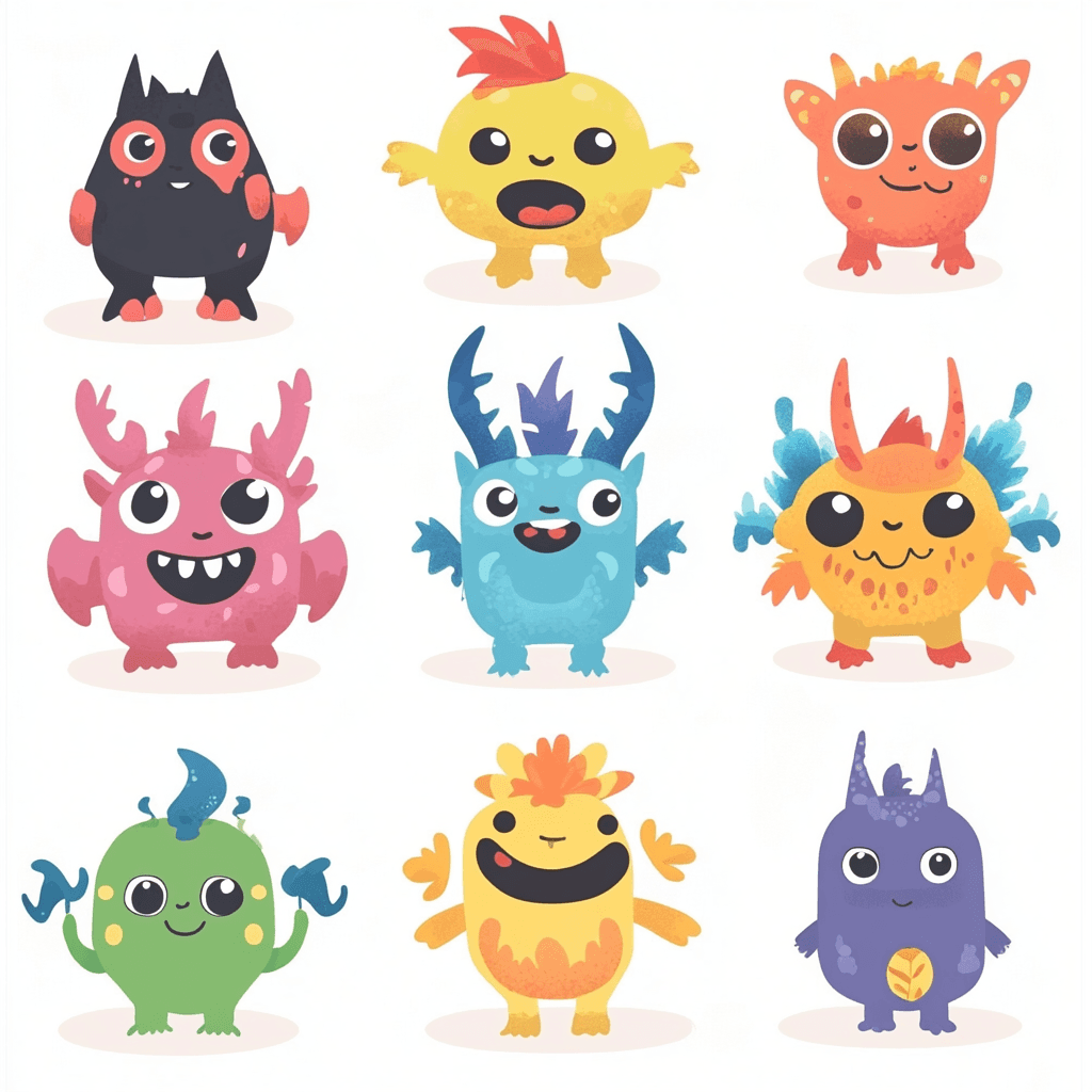 Cartoon Monster 026 original repeating artwork