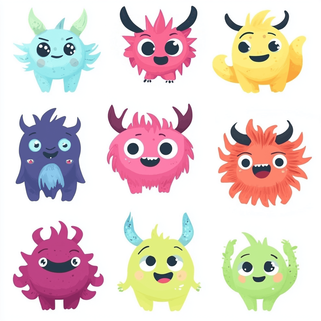 Cartoon Monster 009 original repeating artwork