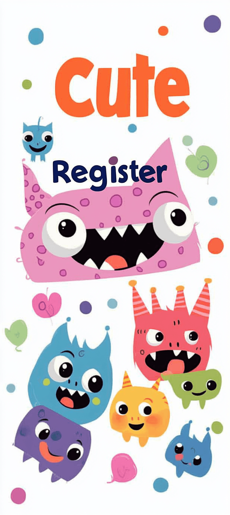 Cute Monster Picnic original repeating artwork