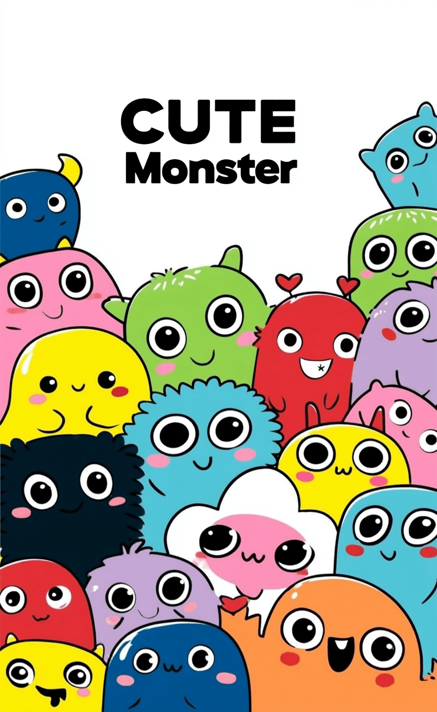 Cute Monster Winter original repeating artwork