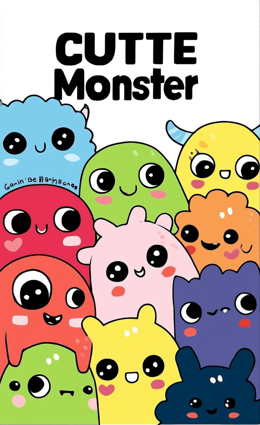 Cute Monster Downtown original repeating artwork