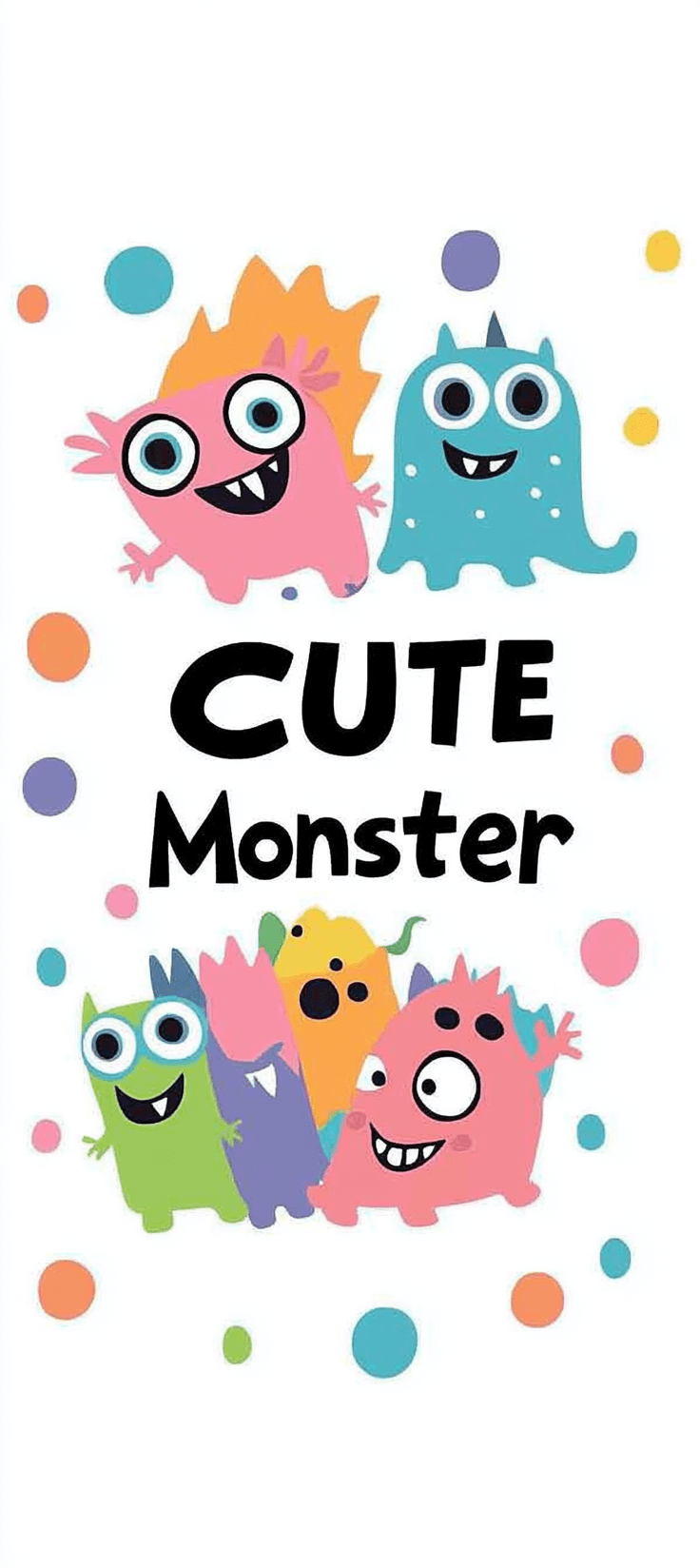 Cute Monster Seek original repeating artwork