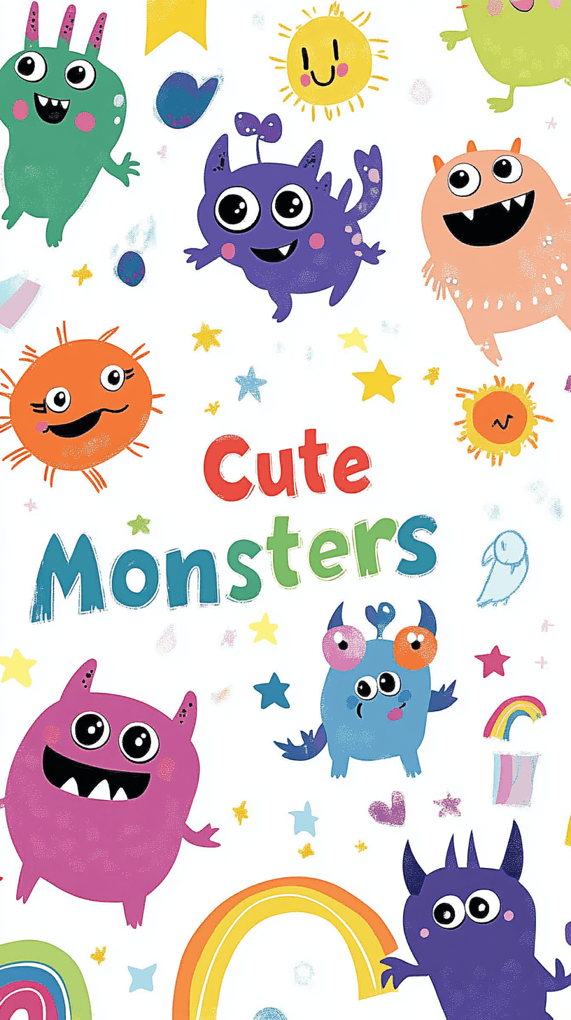 Cute Monster Zip original repeating artwork