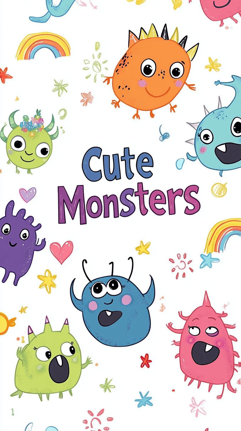 Cute Monster Party original repeating artwork