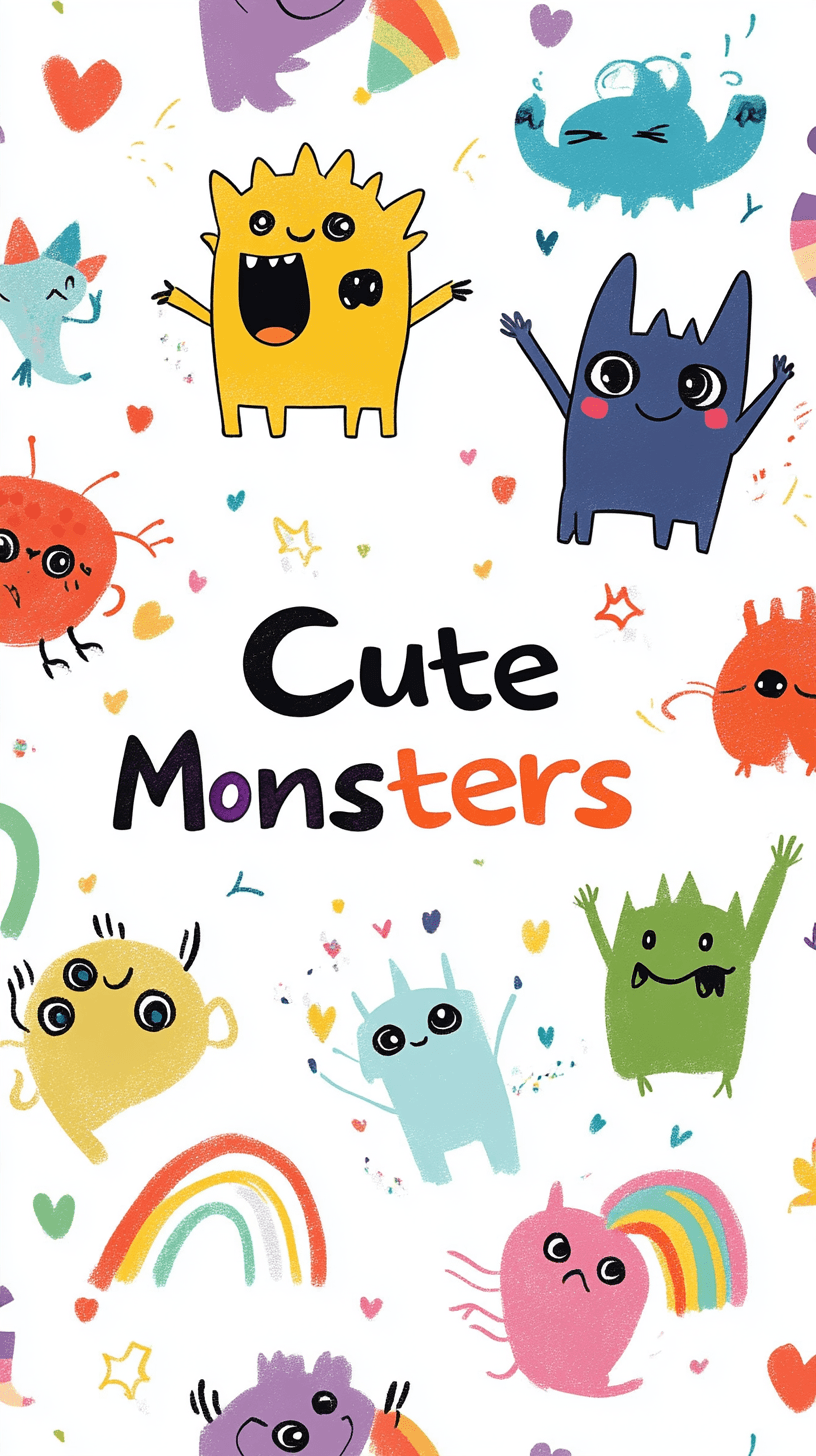 Cute Monster Go original repeating artwork