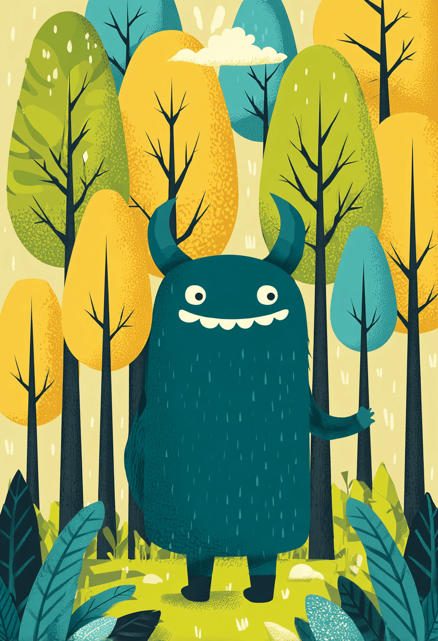 Monster Chase original repeating artwork