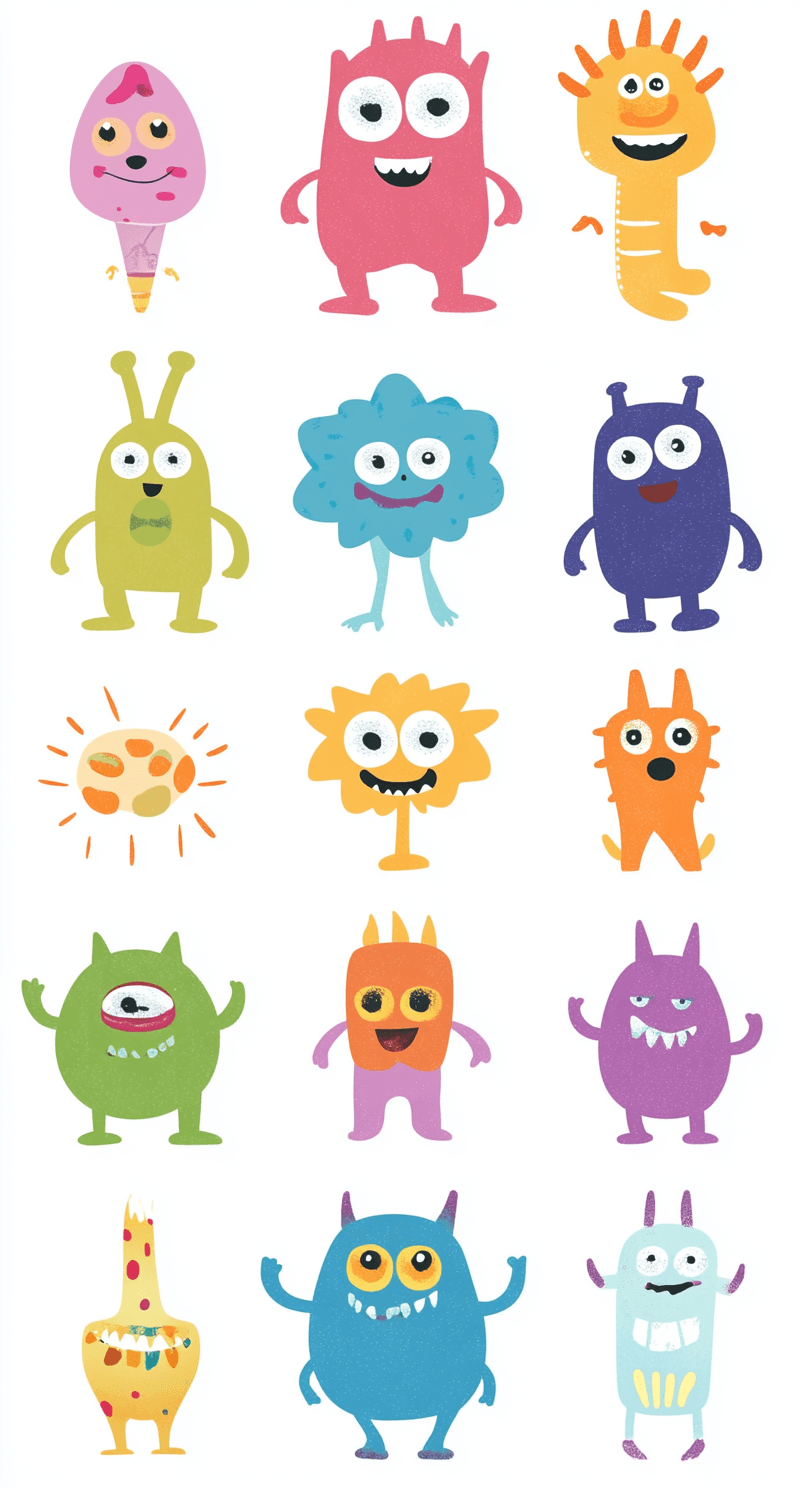 Cute Monster Rush original repeating artwork