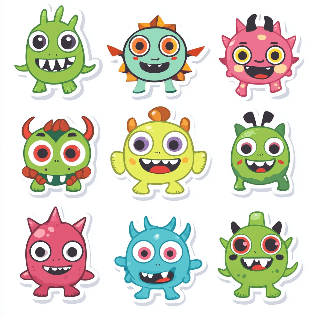 Cute Monster Bloom original repeating artwork