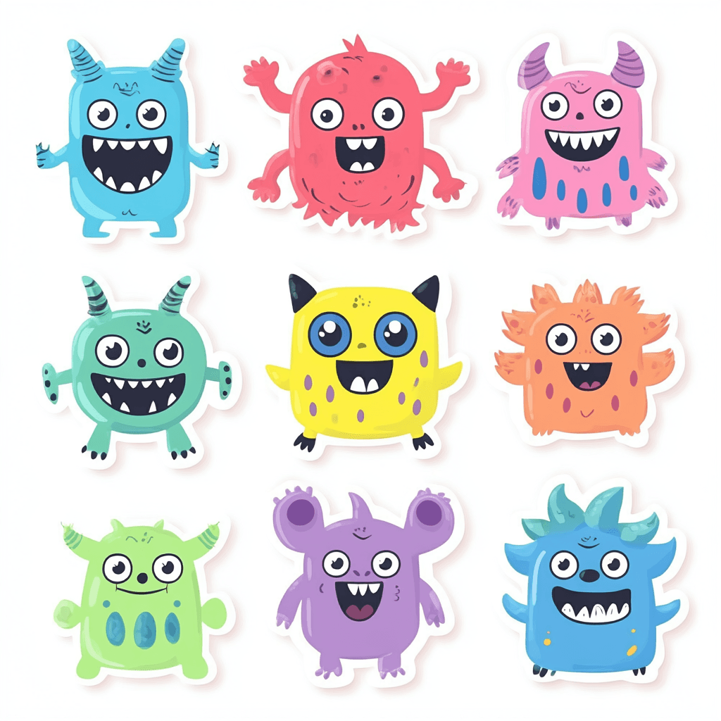 Cute Monster Bold original repeating artwork