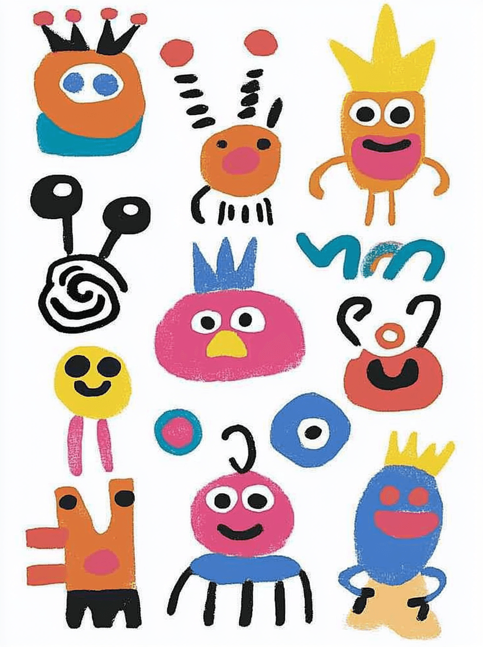 Cartoon Line Crew original repeating artwork