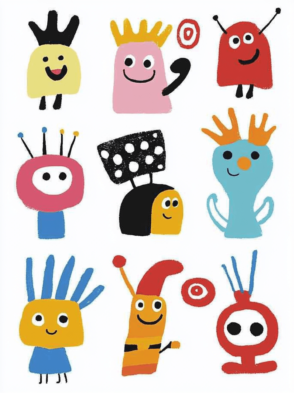 Cartoon Line Squad original repeating artwork