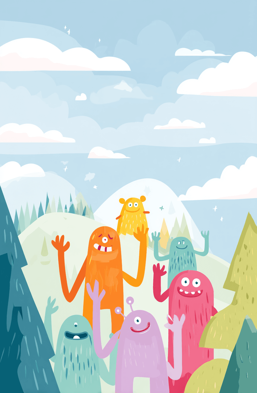 Monster Spring original repeating artwork