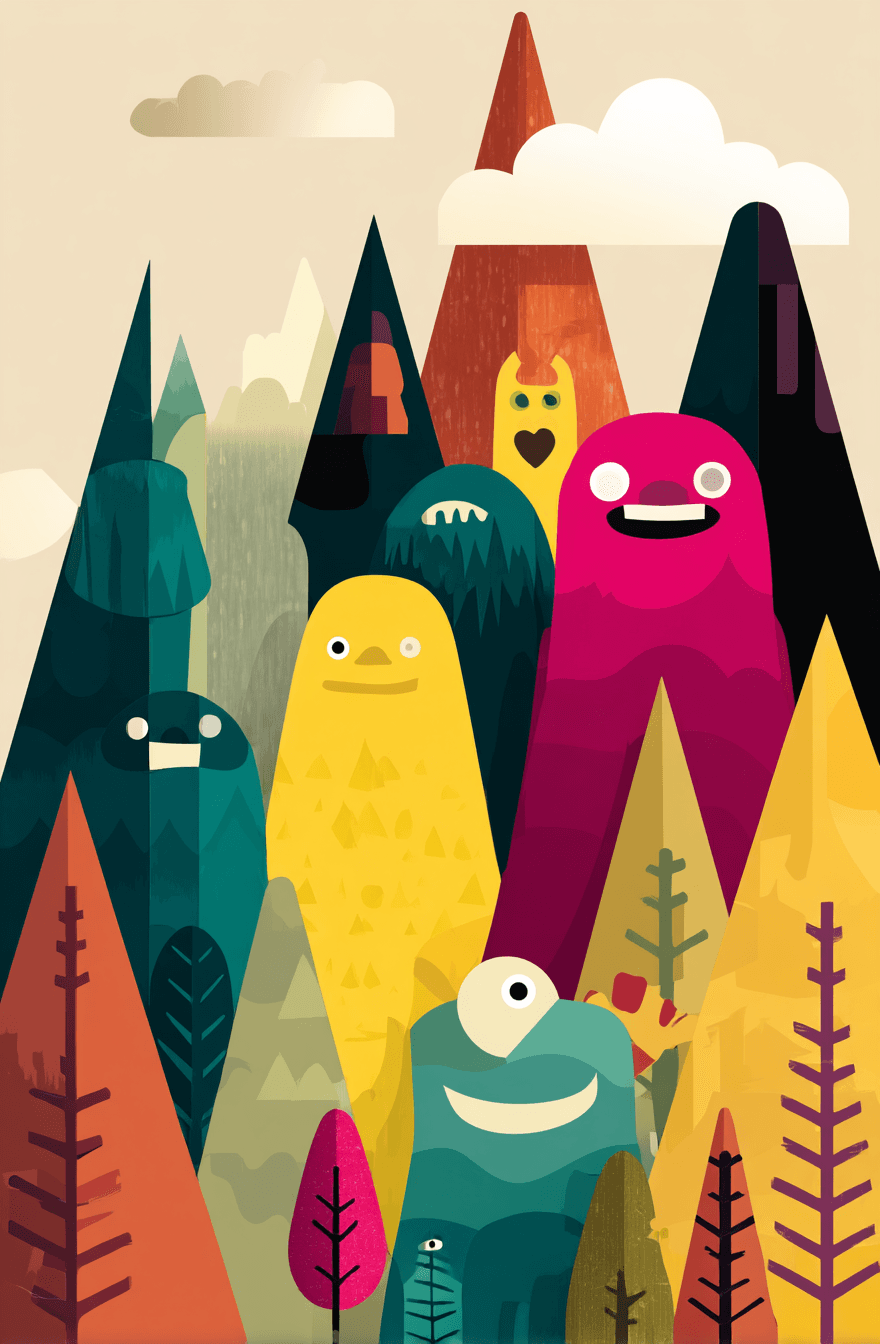 Monster Morning original repeating artwork