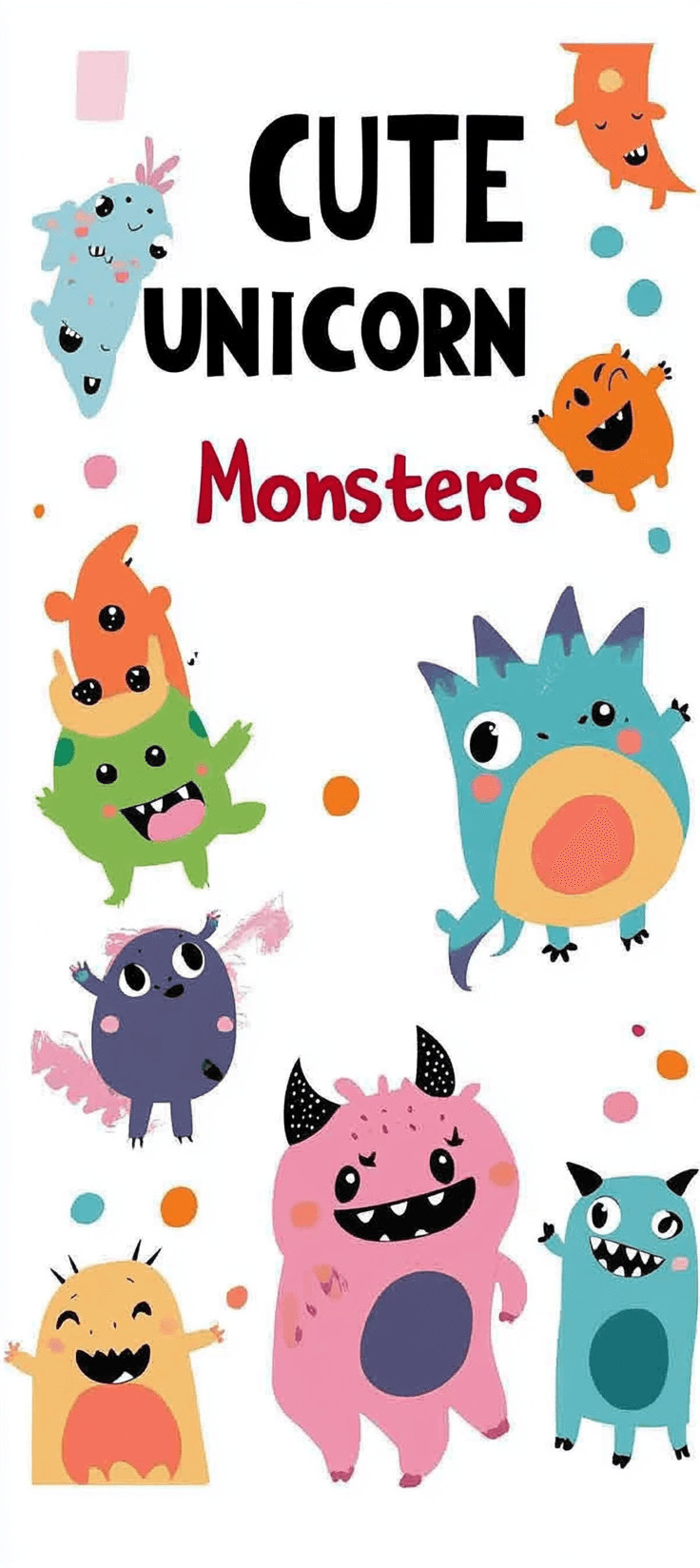 Cute Monster Grow original repeating artwork