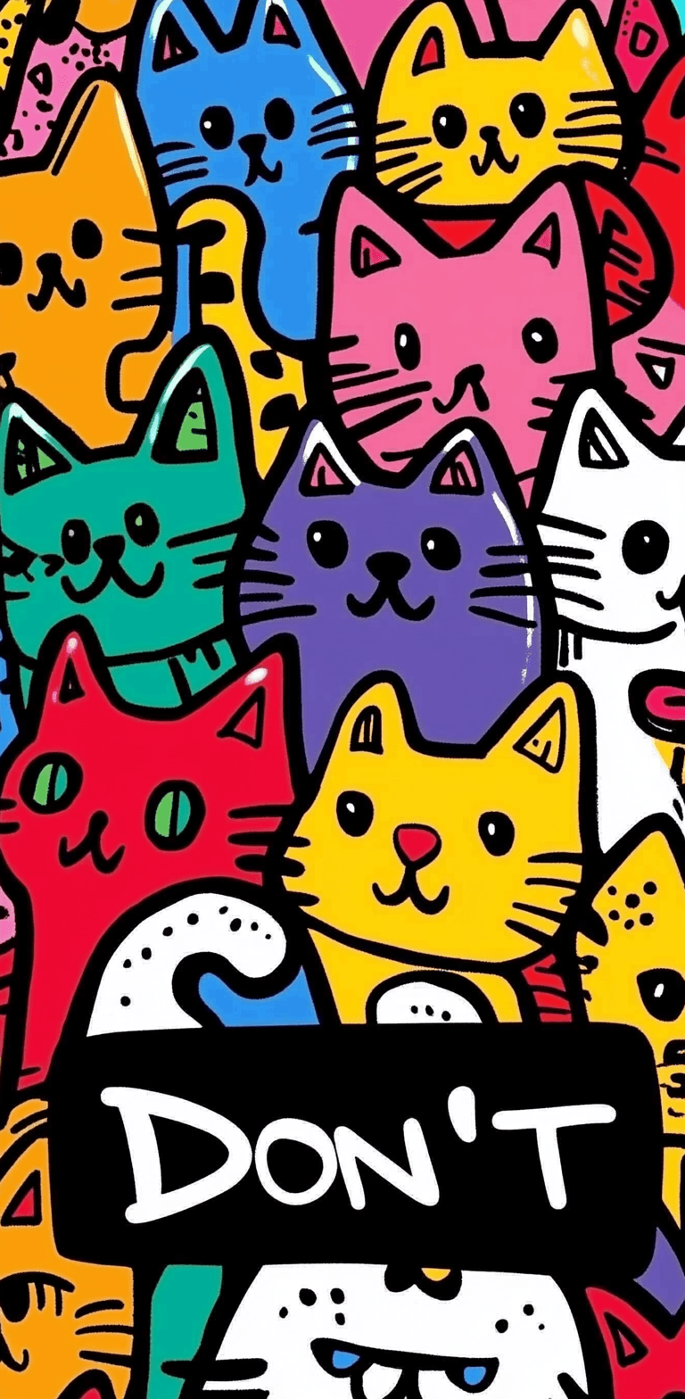 Cartoon Cat Pals original repeating artwork