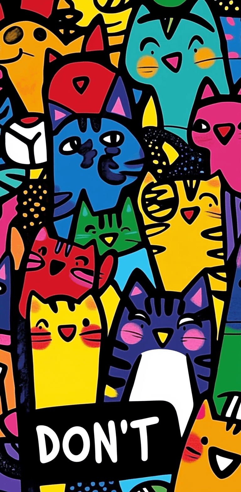 Cartoon Cat Squad original repeating artwork