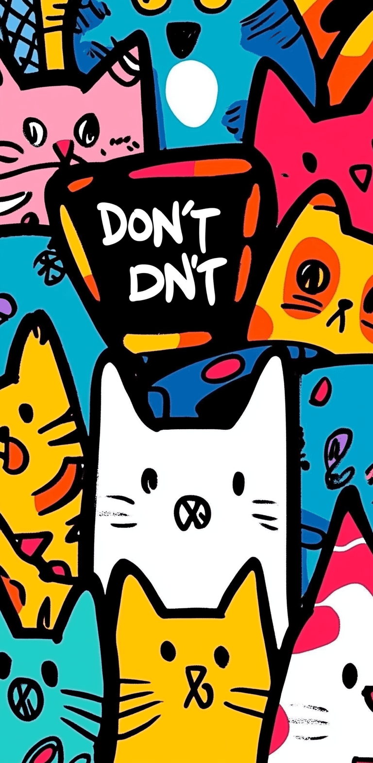 Cartoon Cat Tribe original repeating artwork