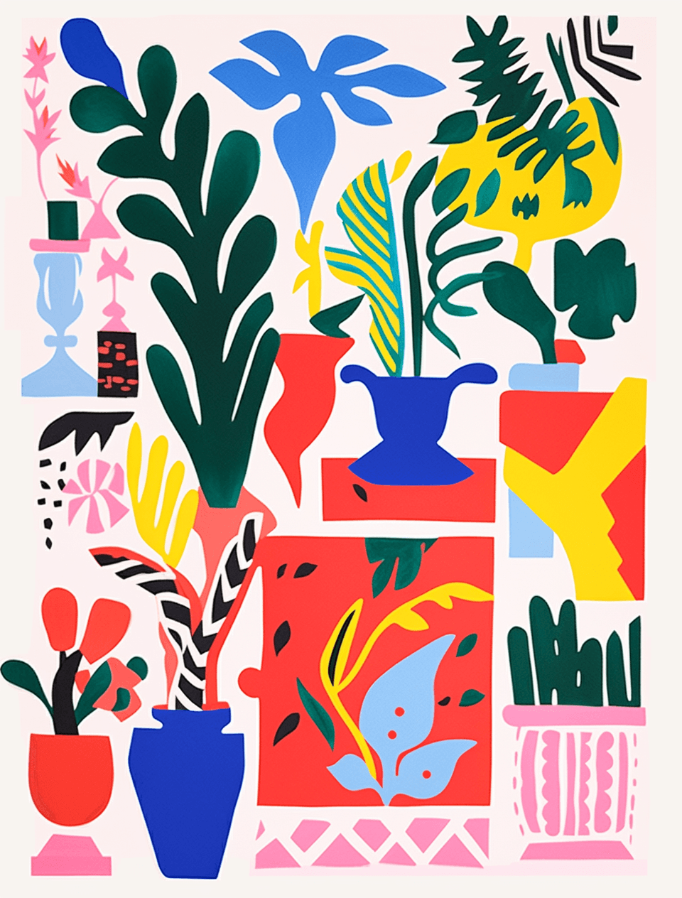 Plants Neon original repeating artwork