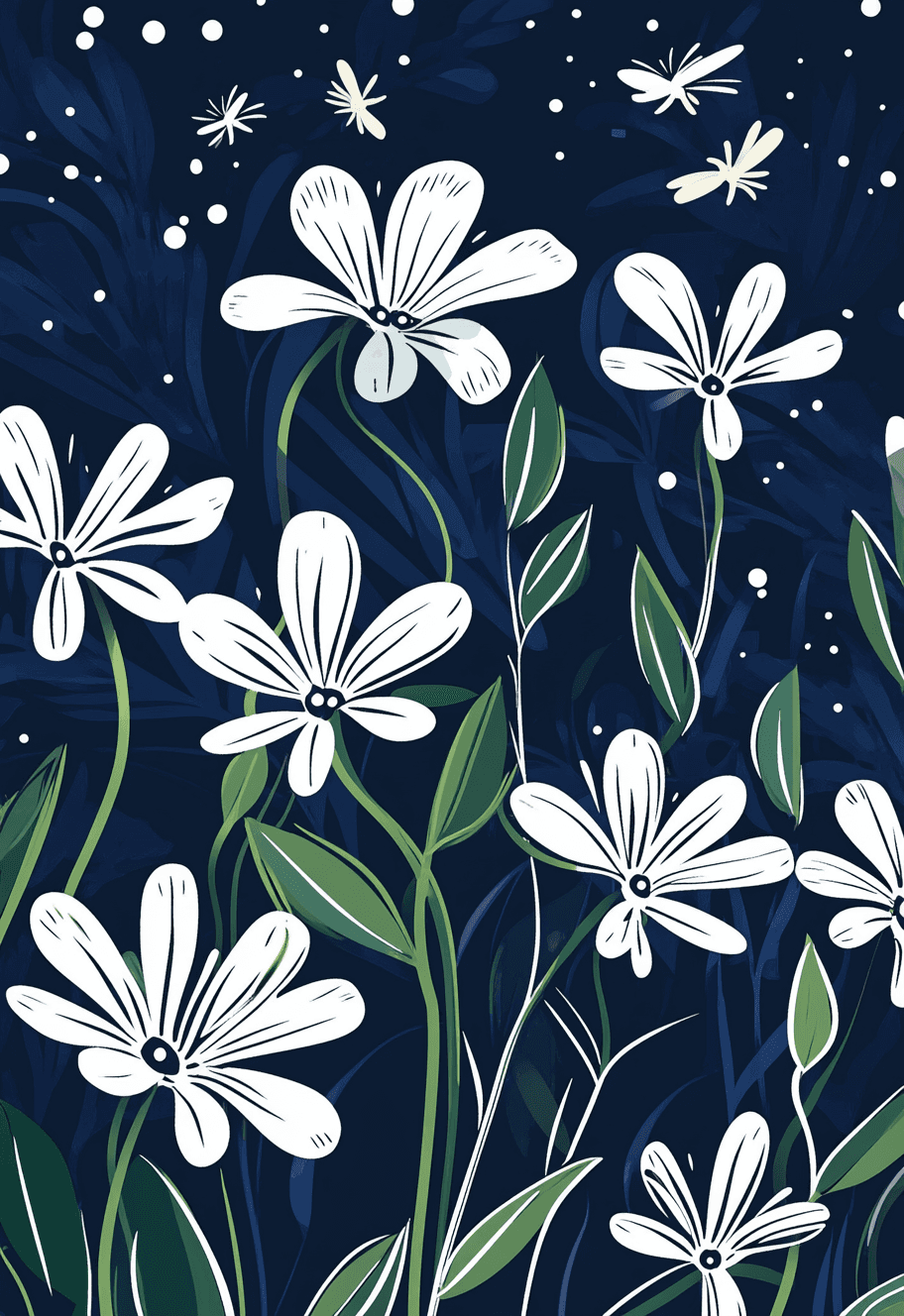 Plants Gleam original repeating artwork