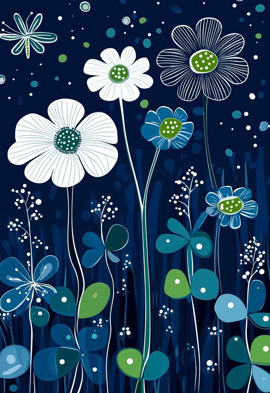 Plants Dusk original repeating artwork