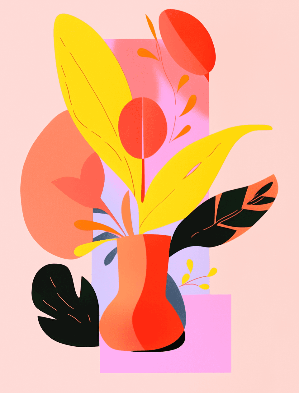 Plants Glow original repeating artwork