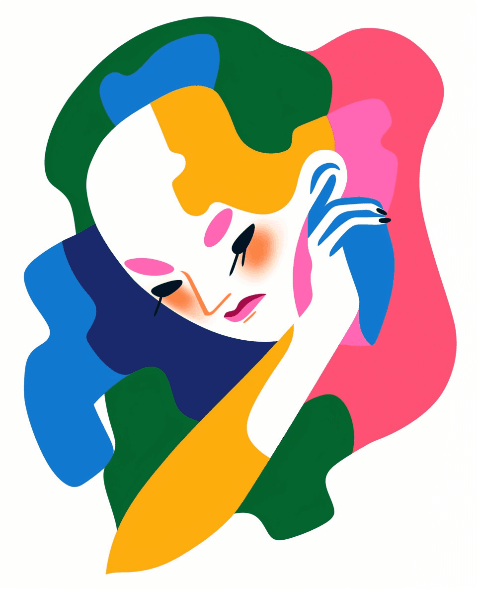 Figure Pastel original repeating artwork