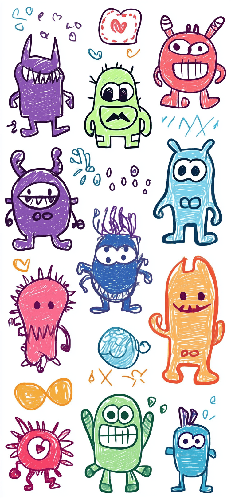 Cartoon Monster Midnight original repeating artwork