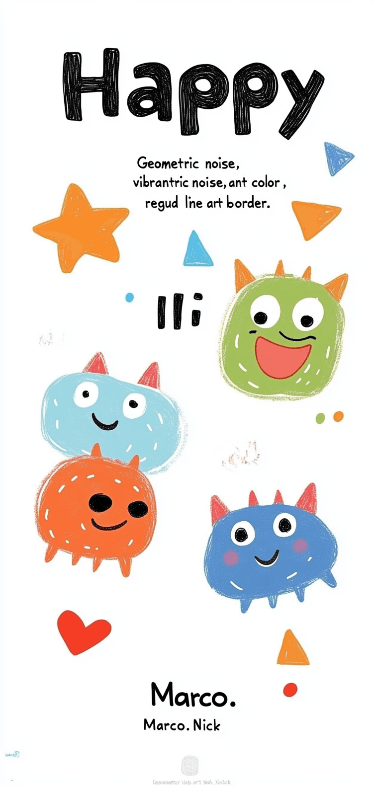 Monster Road original repeating artwork