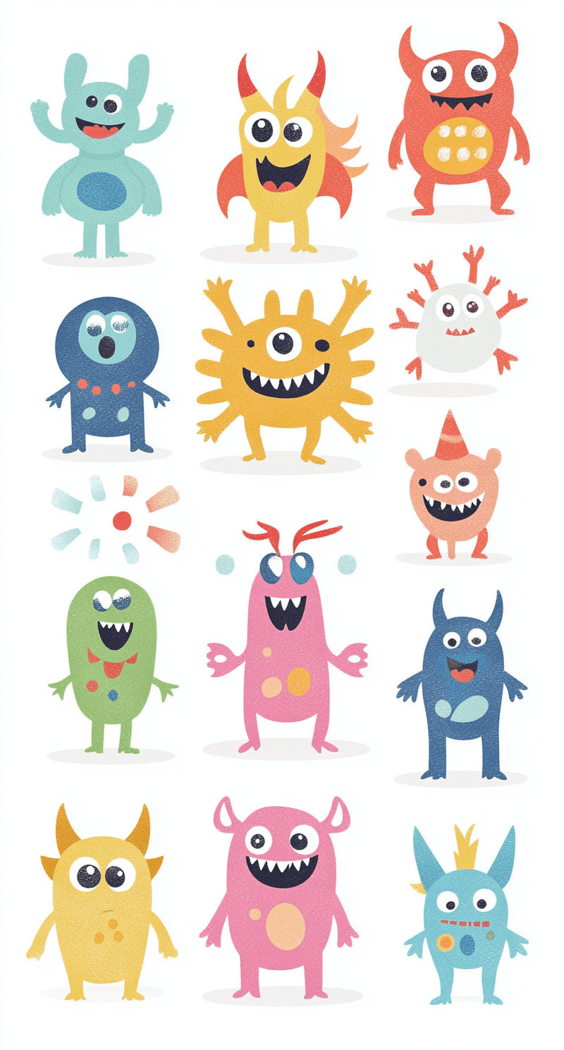 Cute Monster Boulevard original repeating artwork