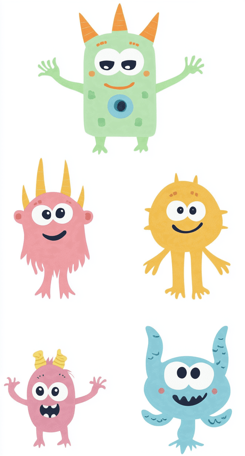 Cute Monster Pastel original repeating artwork