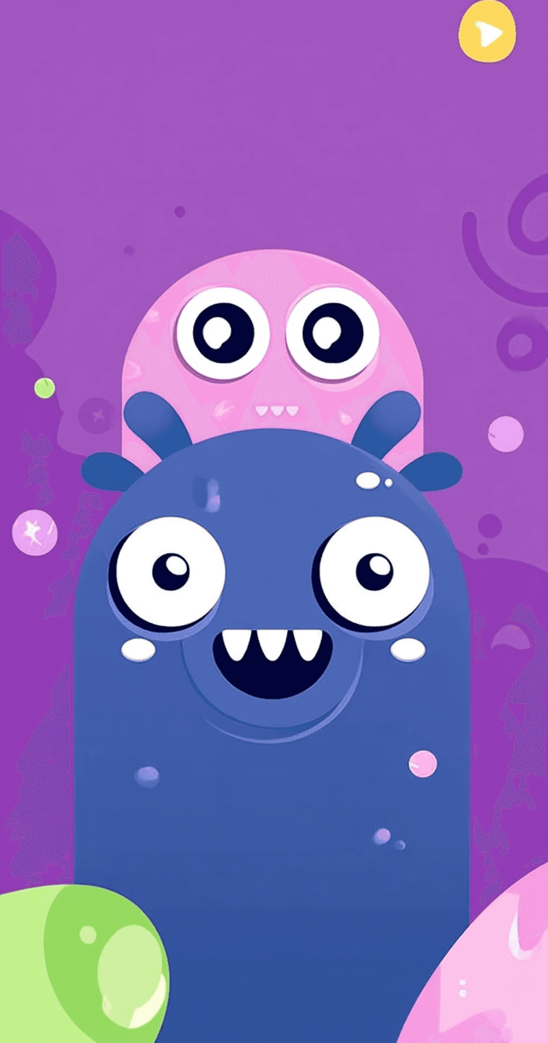 Cute Monster Moonlit original repeating artwork